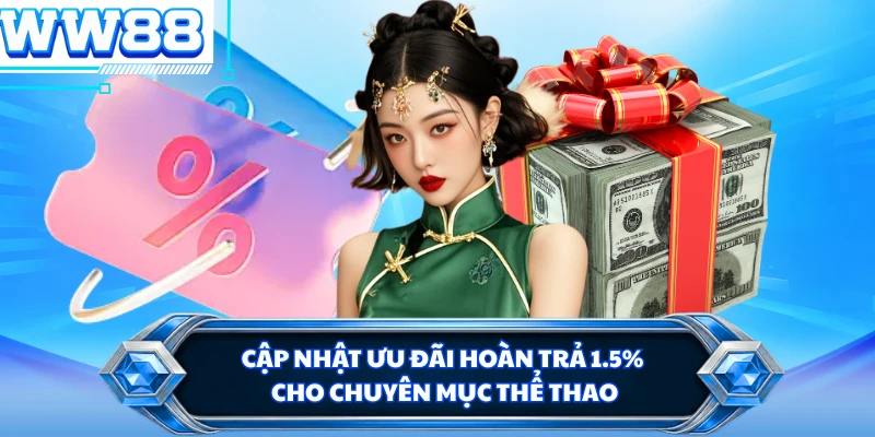 Cập nhật ưu đãi hoàn trả 1.5% cho chuyên mục thể thao 